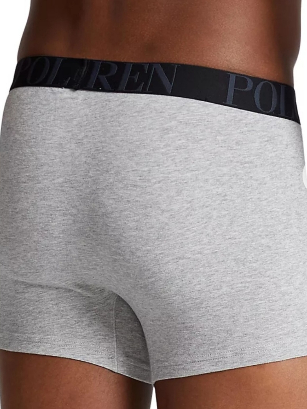 Polo Ralph Lauren Briefs M Grey Cotton Blend Logo Waist Long Leg Comfort New $20 - Picture 5 of 7